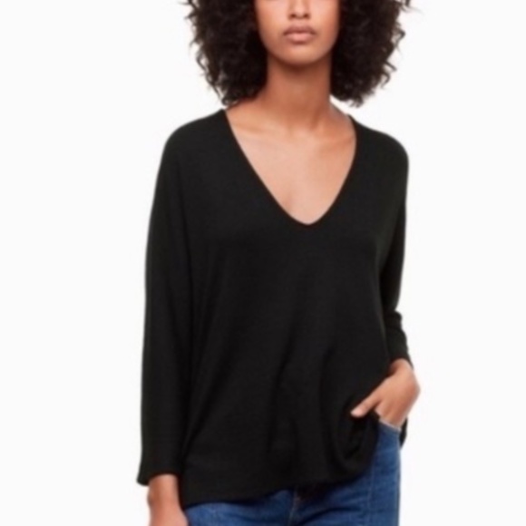 Aritzia Wilfred Aneta BLACK GREY Top - Picture 1 of 7